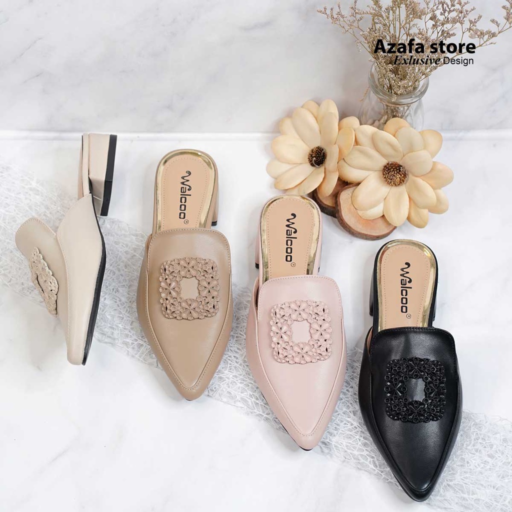 Elmaserra Sendal Bustong 3cm Wanita Untuk Pesta dan Kasual Original Walcoo  by Walcoo
