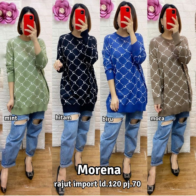 Morena rajut import oversize/blouse rajut import jumbo/kaos rajut import