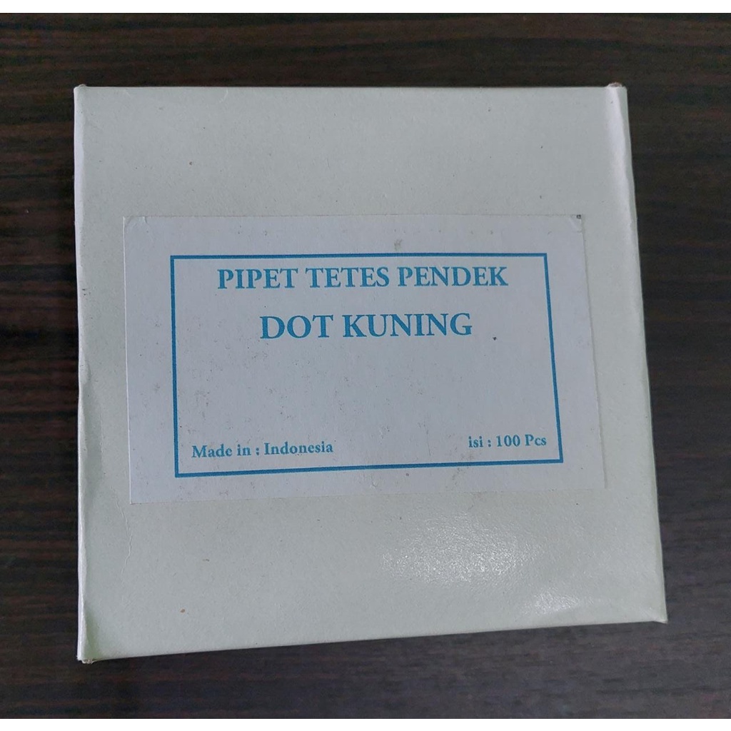 Pipet Tetes Pendek Dot Kuning / Pipet Tetes Kaca