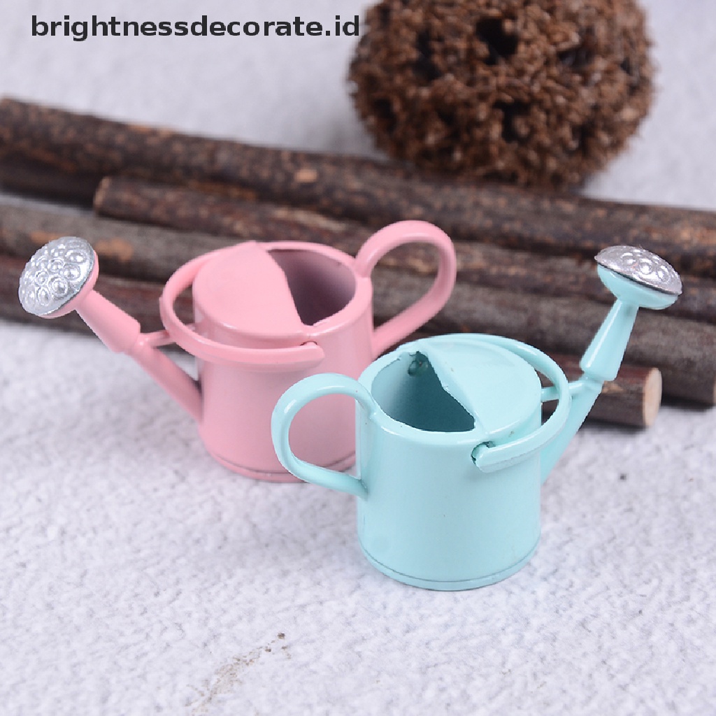 [Birth] 1per12alatan Metal Watering Can Taman Miniatur Dekorasi Untuk Anak Boneka Anak [ID]