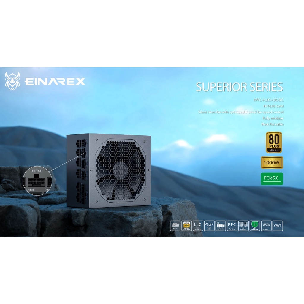 PSU EINAREX SUPERIOR 1000W 80+ Gold Fully Modular PCIe 5.0