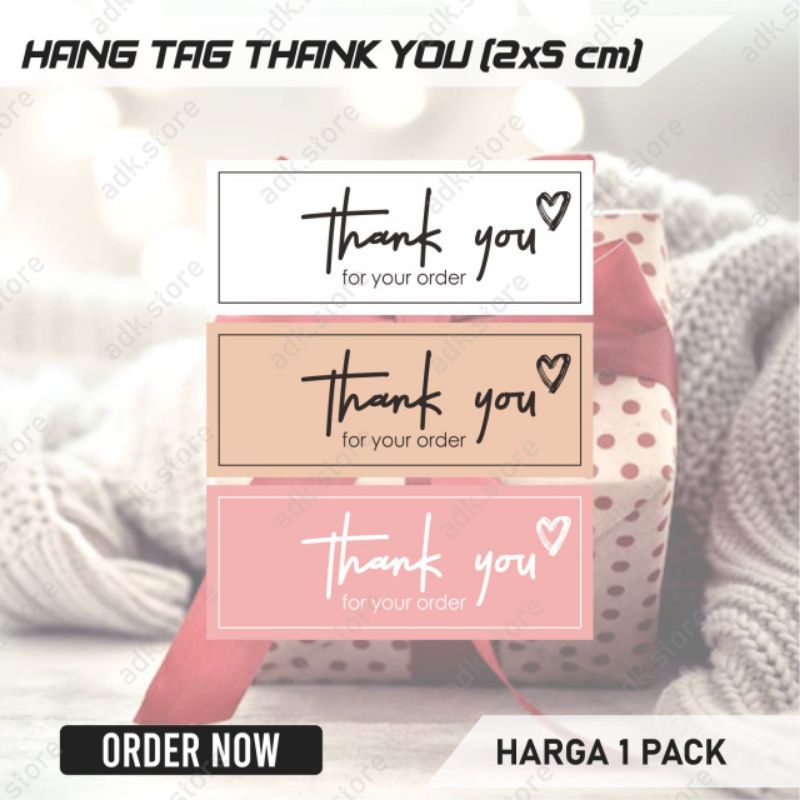 

[1 PACK] KARTU HANG TAG THANK YOU (2×5cm)