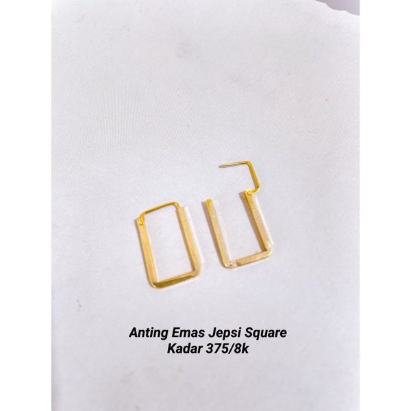 Anting emas Jepsi square / kotak kadar 375/8k