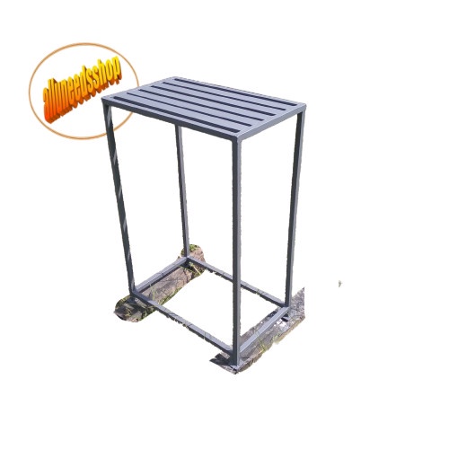 *****] Meja Besi Aquarium Kursi Besi Cafe Tinggi 75 Cm