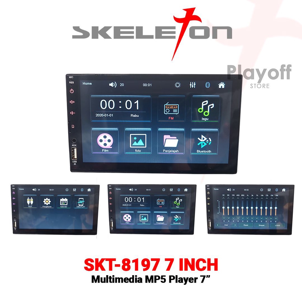 Tape Mobil Double Din MP5 SKELETON Head Unit Body Panjang Pendek Medium Full Touch Screen Bluetooth USB MirrorLink