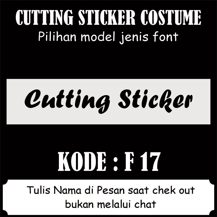 Stiker cutting custome nama Sticker Cutting Custome Nama Bahan Vinyl