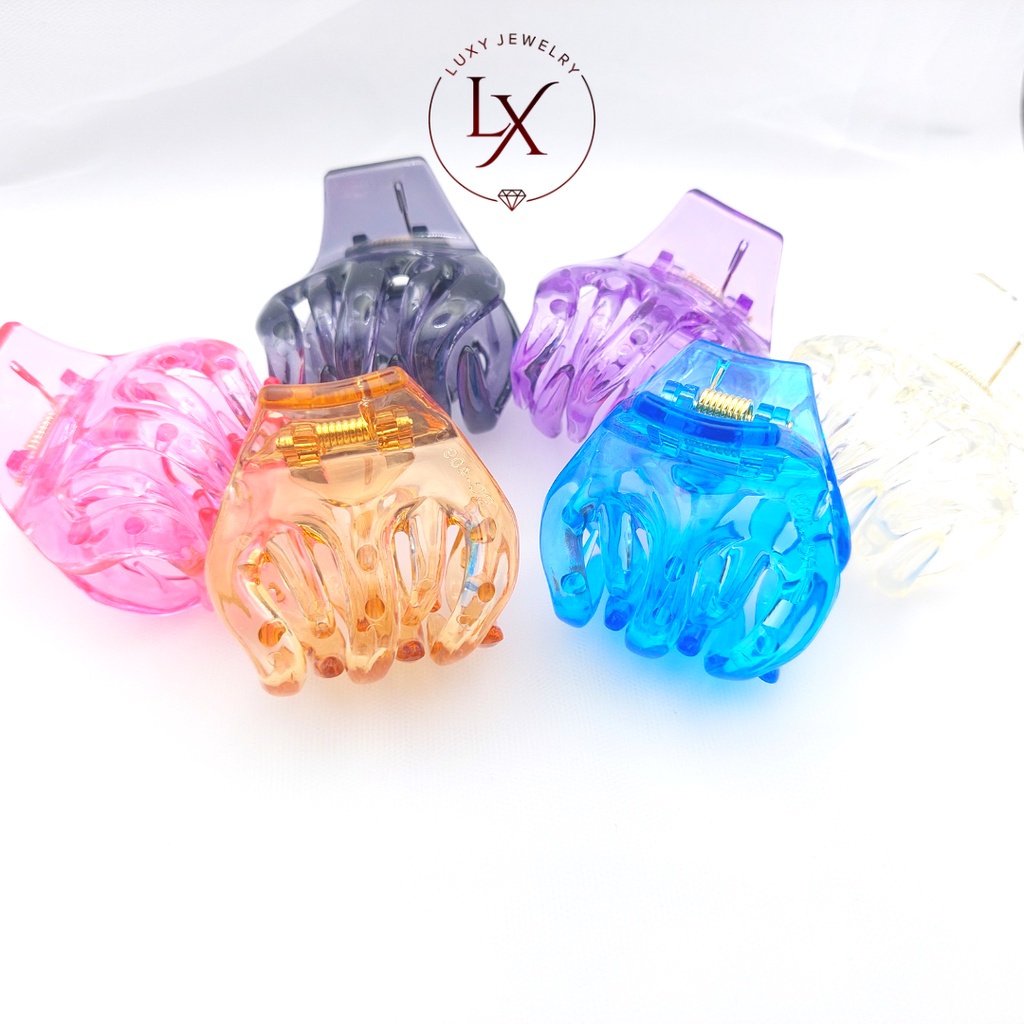 Jepitan Rambut Roche Thailand ORIGINAL Dewasa Jedai Besar Plastik 5 Cakar Glossy Bening 5cm RC-409TR