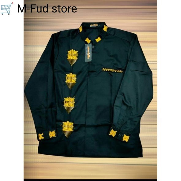 Baju Koko premium motif pintu Aceh lengan panjang