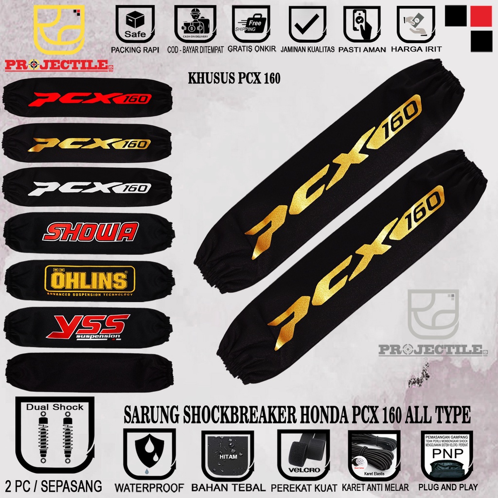 Sarung shock PCX / cover shockbreaker sarung sok shok belakang motor sepasang PCX 160, PCX 150, ADV 