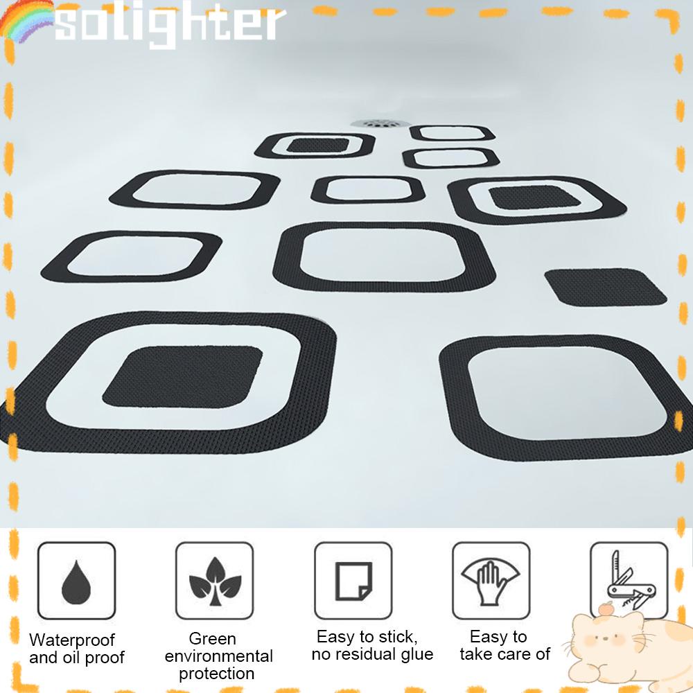 Solighter 12PC/Set Stiker Non-Slip Lantai PEVA Kolam Renang Anti Air