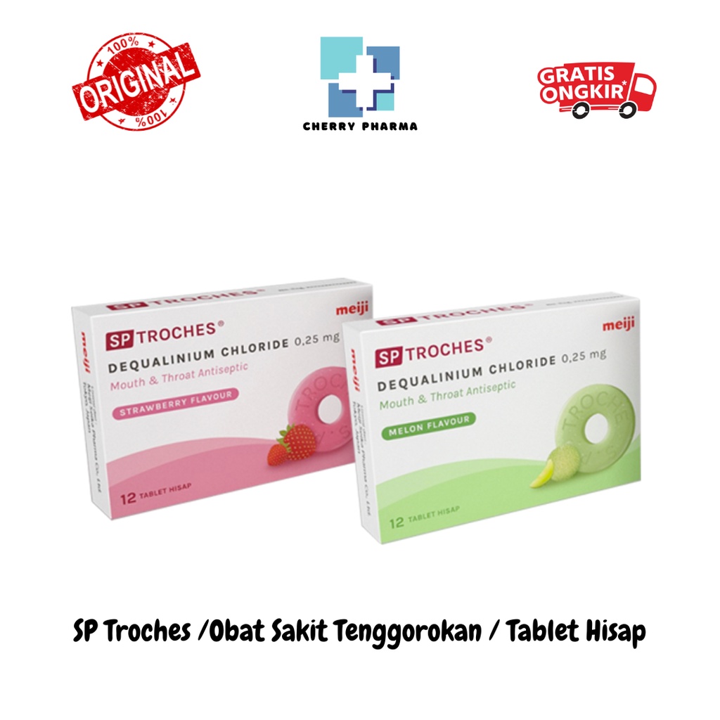 SP Troches 12 Tablet/Obat Sakit Tenggorokan/Tenggorokan Gatal/Tablet Hisap