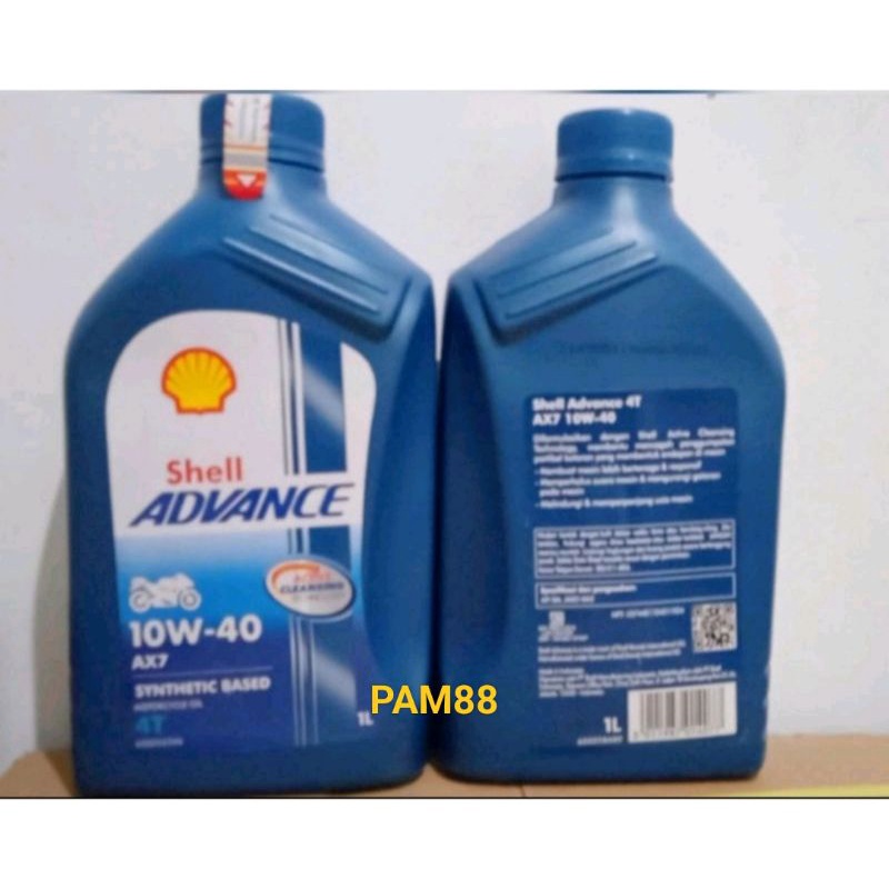Paket jual 2 btl Oli shell advance 1 liter AX7 / 4 T..10 W - 40 ( harga di etalase adalah jual 2 btl