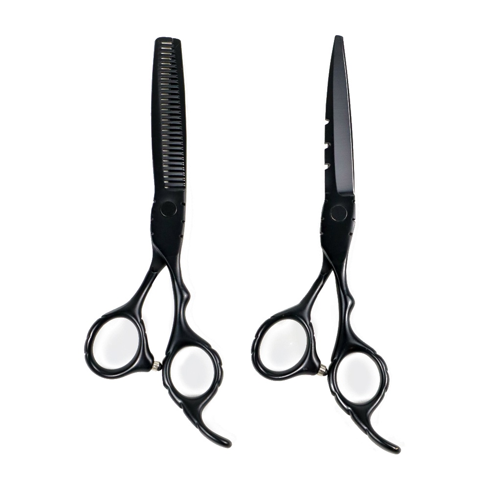 MrTiger Gunting Rambut Professional Barber Hairdressing Scissors 2 PCS/ Gunting Pangkas / Gunting Jigjag  6 Inch