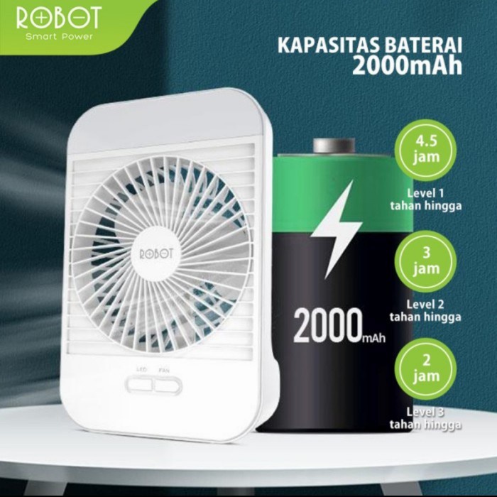 Robot RT-BF14 Fan Portable Emergency - Kipas Robot RT BF14 Fan &amp; Led Ori