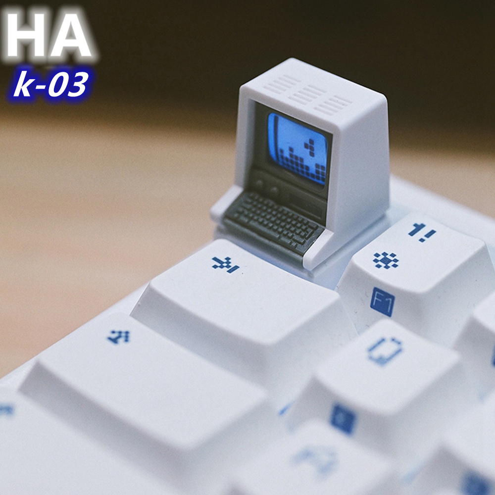 Retro K03 Keycap Klasik Cahaya Transmissive Bahan ABS Lucu Keyboard Mekanik Keycap Nostalgia Mini Macintosh Keycaps