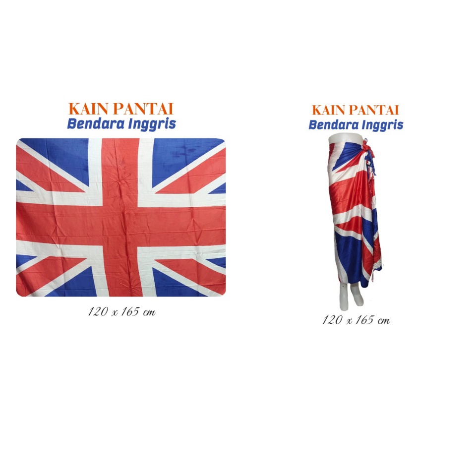 Kain Pantai Kain Bali Motif Inggris SEMBILAN MODE Ukuran 120 x 165 cm