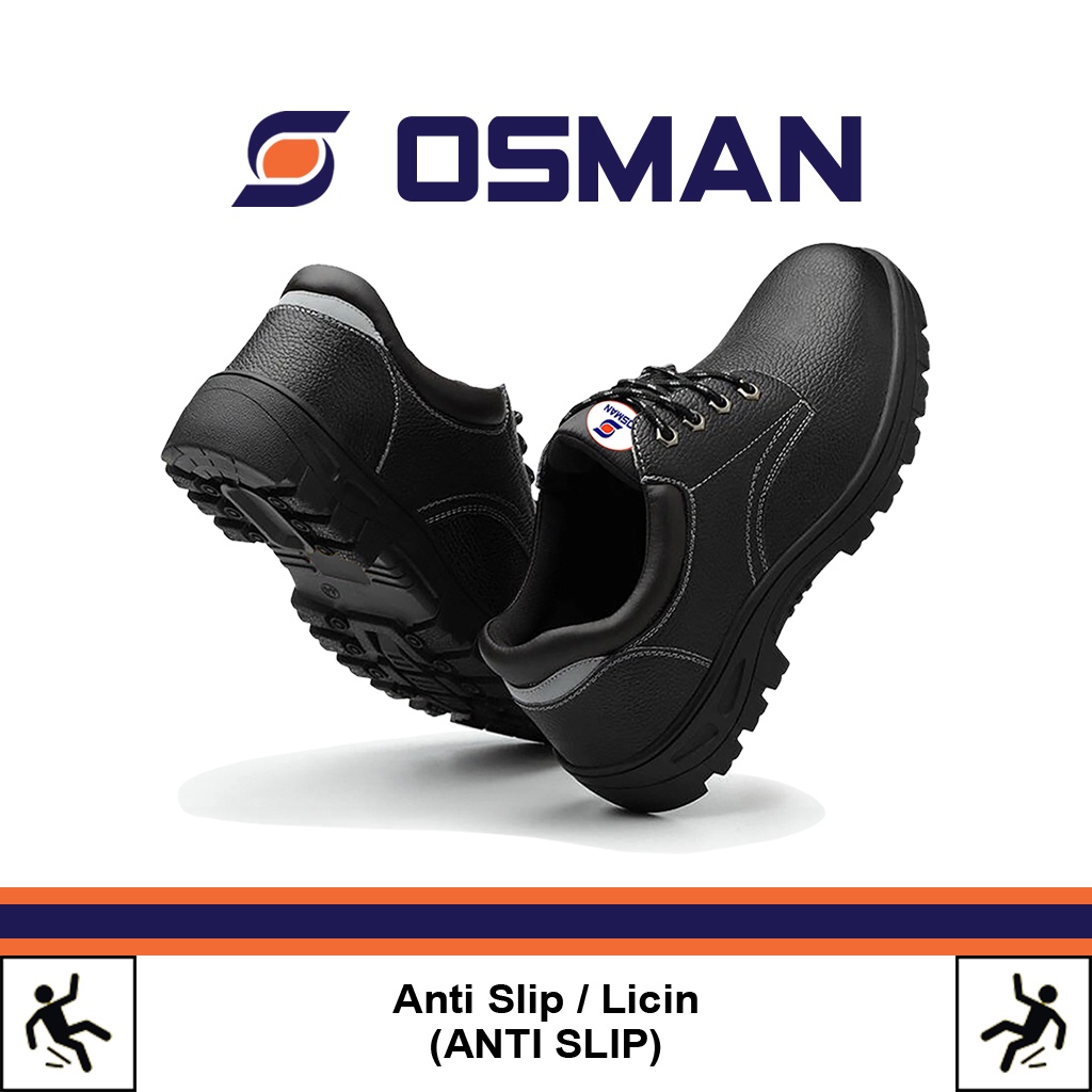 OSMAN Sepatu Safety Shoes Low Cut Sepatu Safety Ujung Besi Tipe OS-009