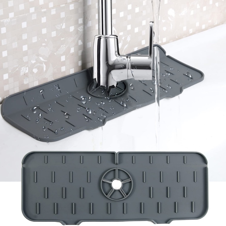 【COD】Kitchen Silicone Faucet Absorbent Mat / Sink Splash Guard / Silicone Faucet Splash Mat / Faucet Absorbent Mat /Bathroom Kitchen Gadgets