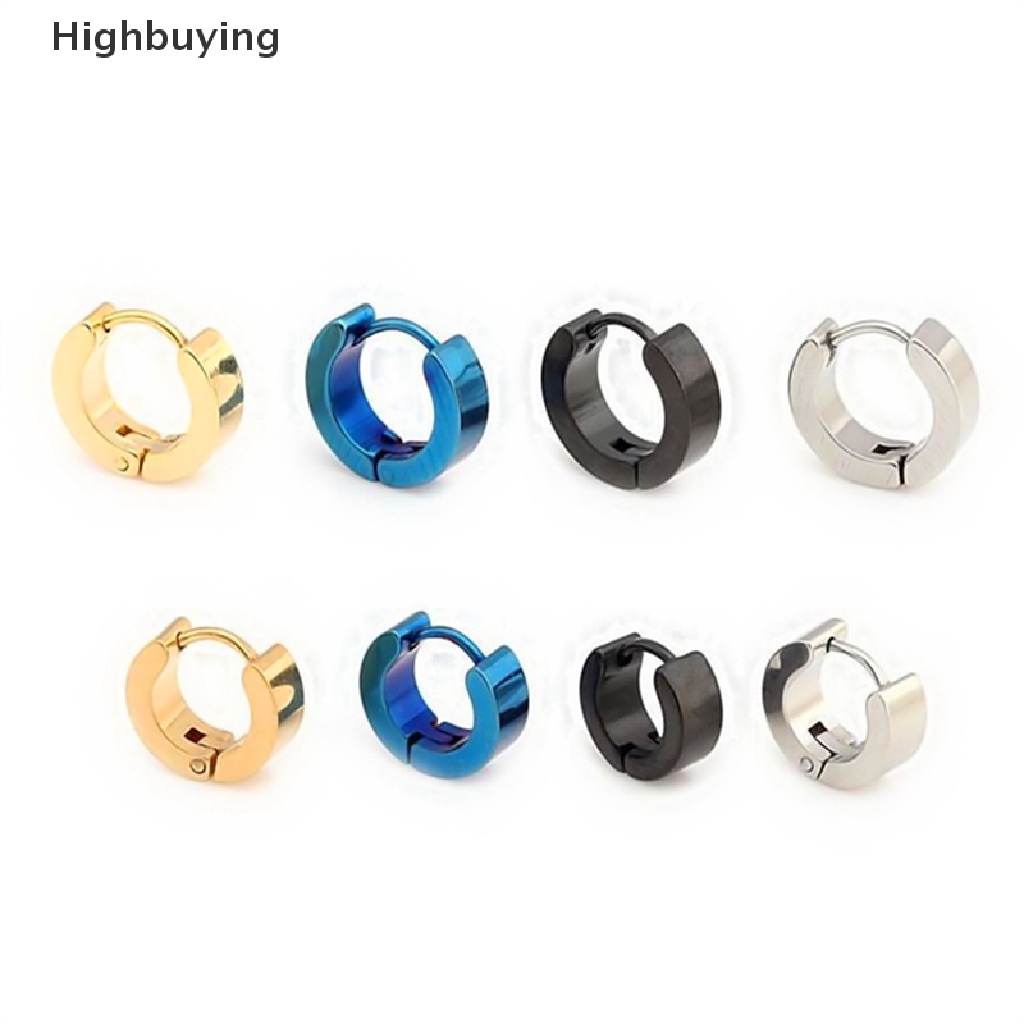 Hbid 1pasang Anting Tusuk PUNK Pria Wanita Hoop Ear Stud Stainless Steel Earring Hoop Glory