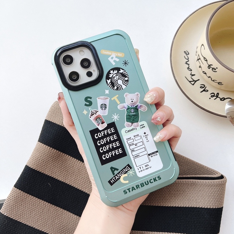 IPHONE Kopi Fashion Akrilik Plating Bingkai Lensa Shockproof Phone Case Untuk Iphone14 12 11 13Pro Max XR XS Max X 13Pro Silicon Bening Penutup Belakang