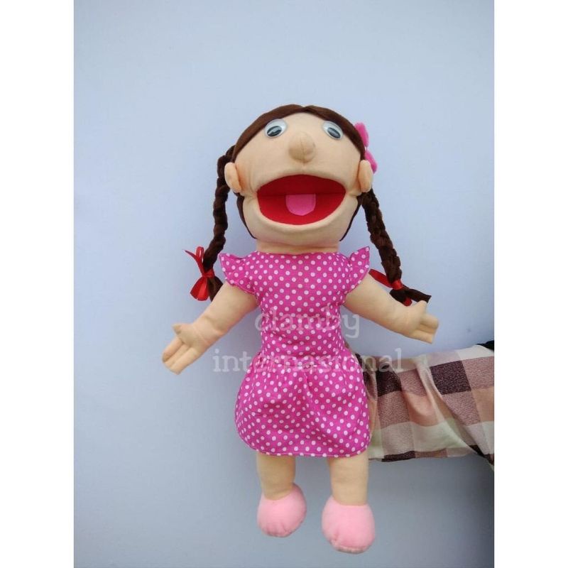 Boneka Tangan Muppet Perempuan Adik Baju Polka  | Boneka Edukasi