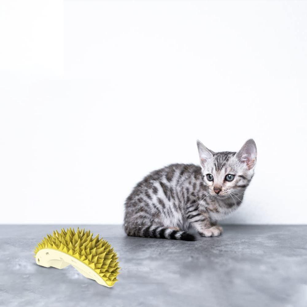 Kucing Nanas Self Groomer Self-Adhesive Scratch Massager Tool Pet Grooming Supply Bentuk Durian Lucu