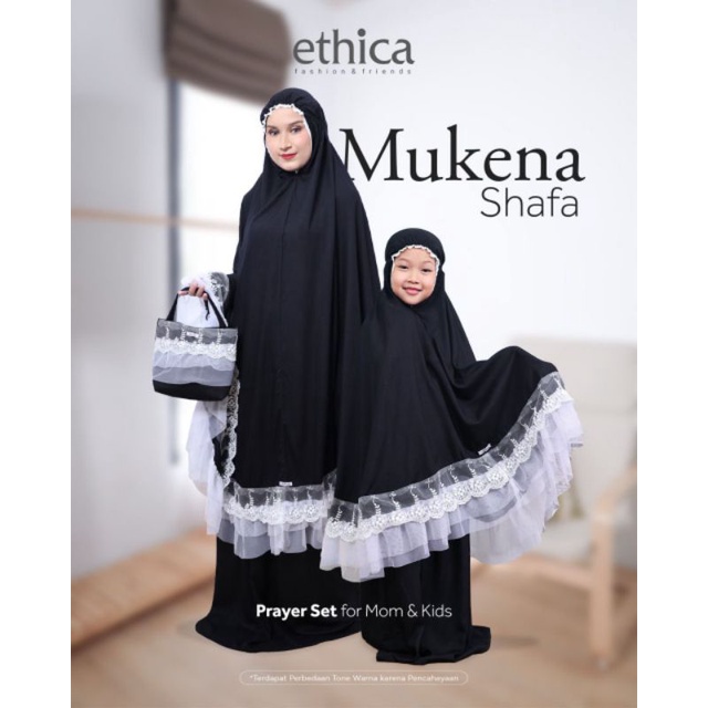 Mukena Ethica Mukena Shafa dan Shafa Kids Hitam