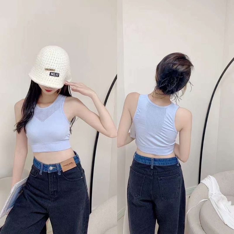 Sport Bra Tank Top Casual Crop Top Import Bra Tanpa Kawat Korea Yoga Jogging Gym kaos ya