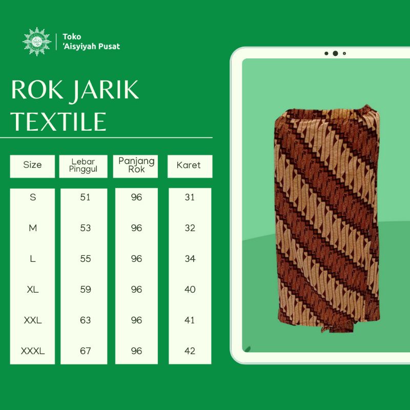 Rok Jarik textil aisyiyah