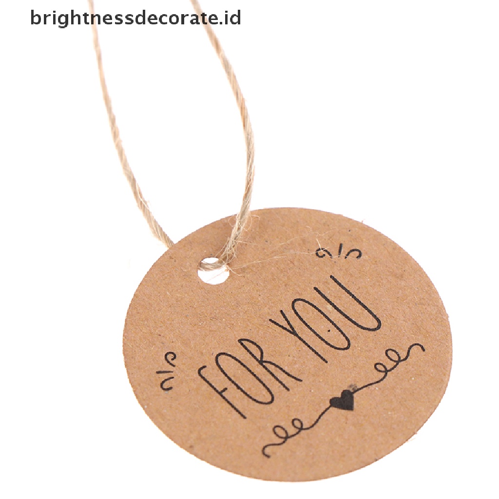 [Birth] 100pcs Hang Tag Kertas Kraft For you pattern Label Untuk Gift Tagging Paket Dekor [ID]