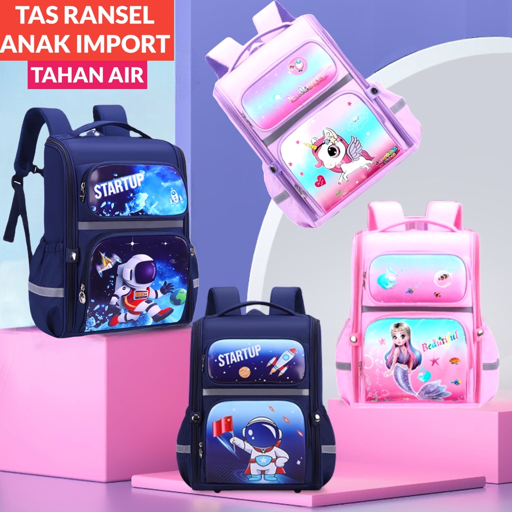 SMARTGIRL NEW TAS RANSEL ANAK SEKOLAH CEWEK COWOK IMPORT UNTUK ANAK SD 00350-00353