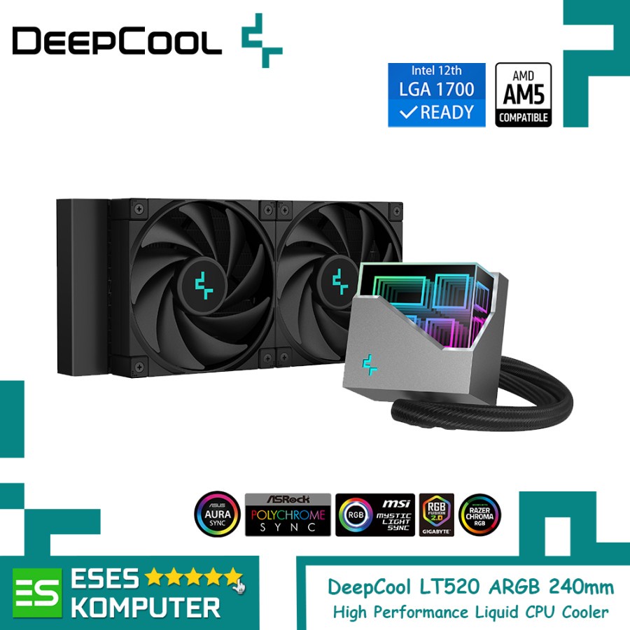 AIO DeepCool LT520 ARGB 240mm High Performance Liquid CPU Cooler