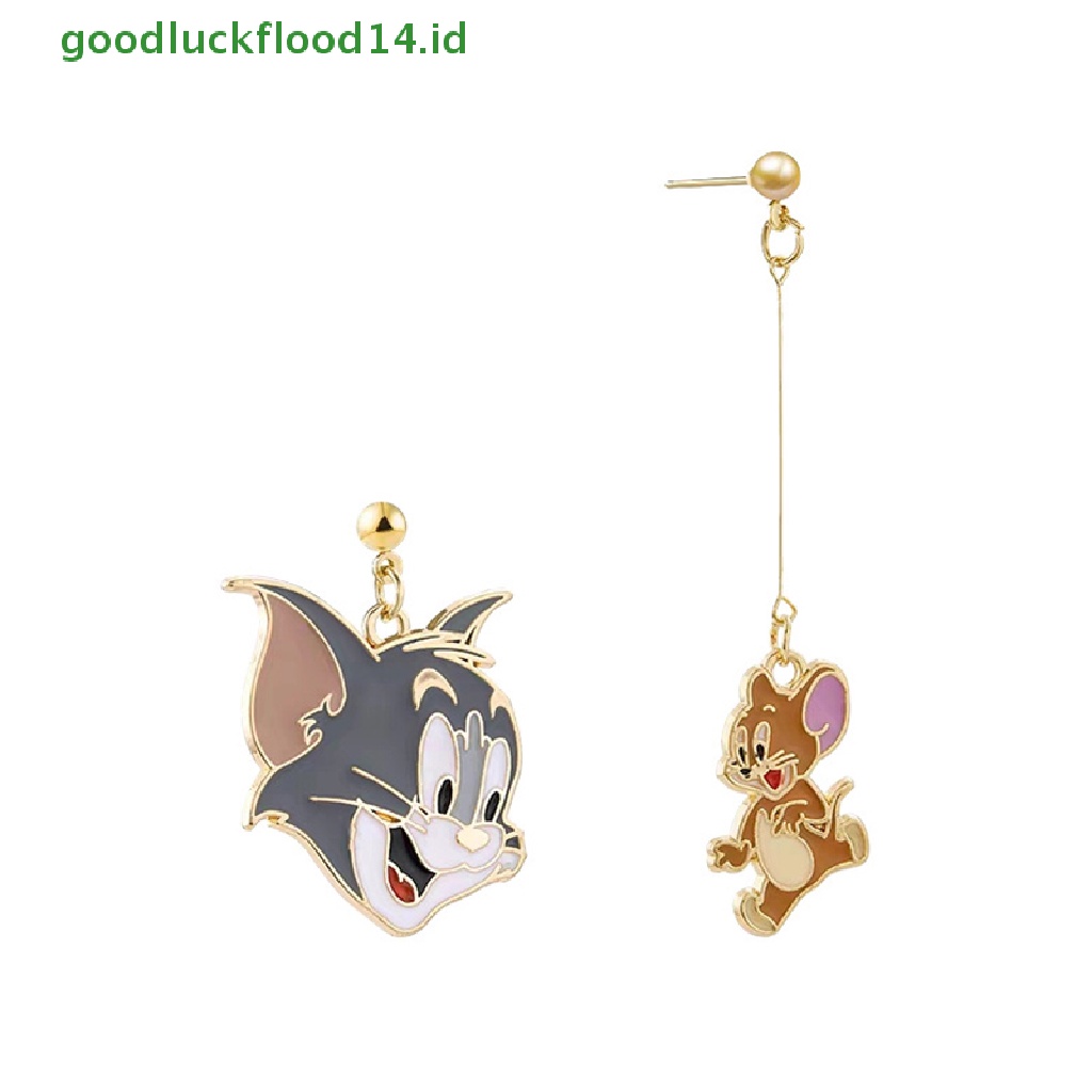 [GOOGFOUR] Kartun Kucing Mouse Anting Telinga Klip Gadis Manis Sederhana Liar Panjang Menjuntai Anting-Anting [TOP]