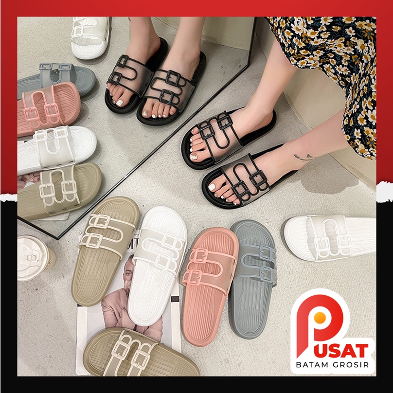PUSAT BATAM GROSIR - S939 Sandal Slop Wanita Jelly Willona / Slip Sandal Wanita / Sandal Warna Fashi
