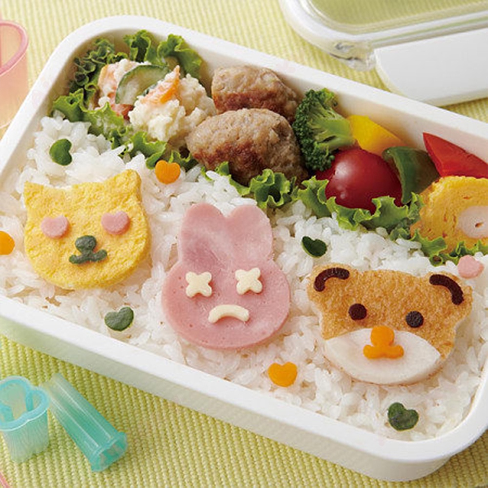 Aikoky Cetakan Nasi Bento Anak Cetakan Pemotong Roti Sandwich Karakter Set