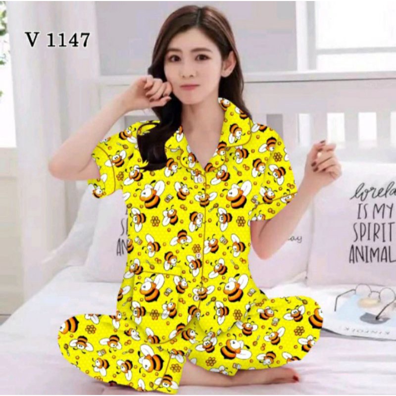 {READY KIRIM} BABYDOLL JUMBO karakter WANITA |baju cewek dewasa |PIYAMA 3 IN 1 PEREMPUAN |BAJU SANTA