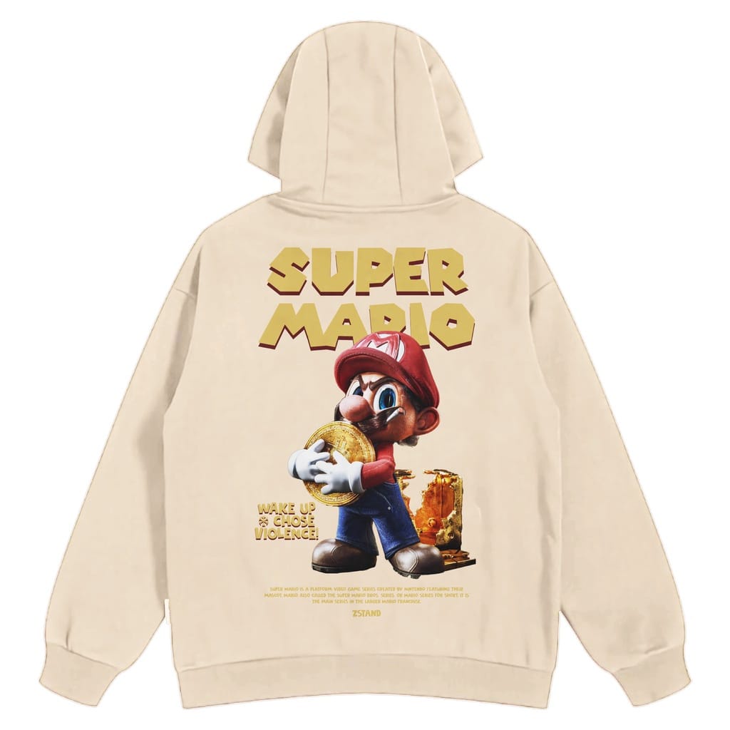 Sweater Hoodie SUPER MARIO Jumper Pria Wanita Bahan Fleece Tebal Ukuran S M L XL XXL XXXL