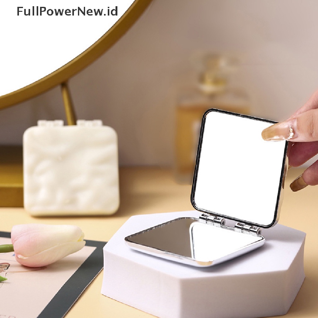 Power Cermin Saku Kosmetik Lipat Dua Sisi Portable Plag Pocket Mirrors ID