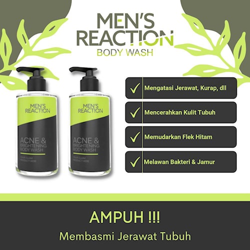 MENS REACTION BODY WASH ACNE SKIN SABUN MANDI PRIA SABUN MANDI