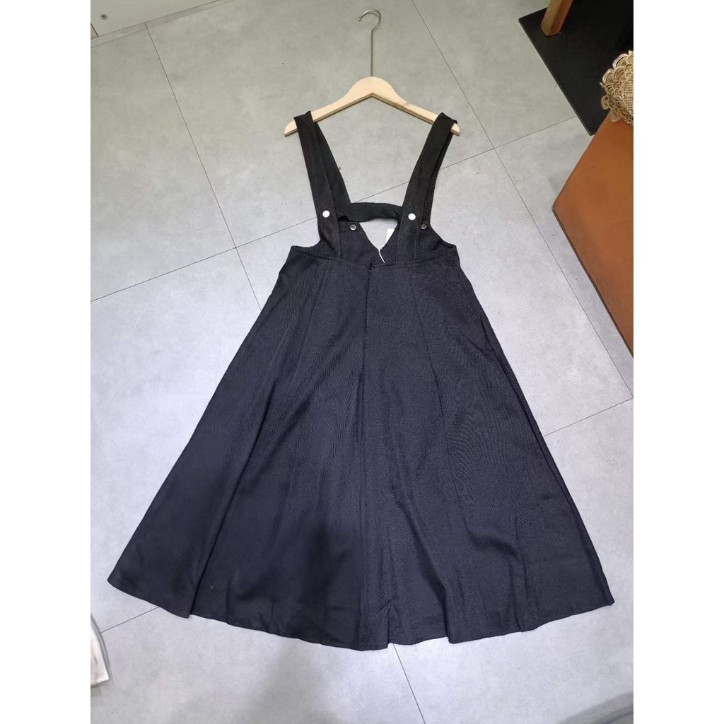 CHALIAN dress dumdum|dress midi|baju wanita muslim overall hitam