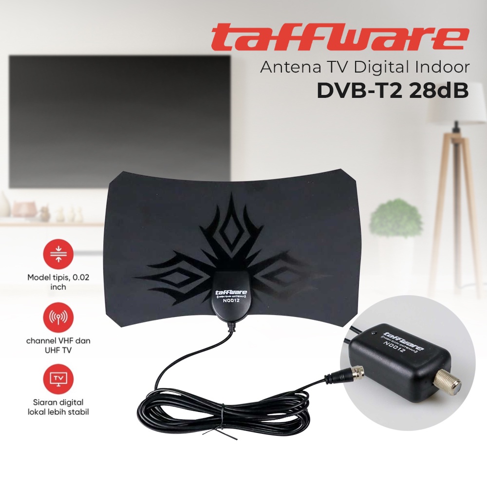 Antena TV Digital Indoor DVB-T2 28dB Signal Booster Amplifer - N0012 - Black