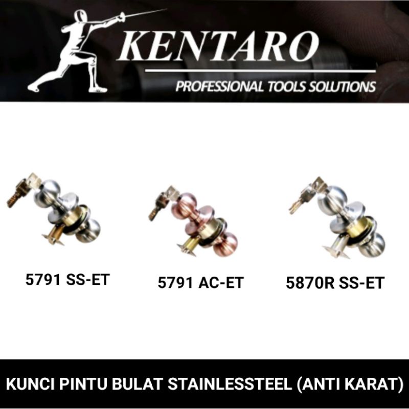 kunci pintu bulat stainlesteel (anti karat) 6 bulan garansi kentaro Japan quality