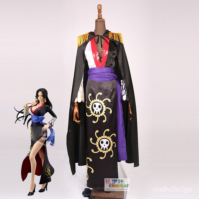ONE PIECE Cosplay Boa Hancock Costume Black tops and Skirt Black Cloak Halloween