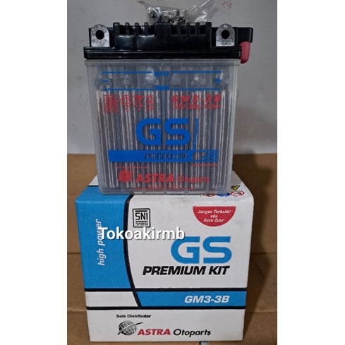 Aki gm3 gs astra khusus Rx-king/new,Ninja R 2 tak,(12V/3ah) ,dimensi = (9,5x5,5x11) gs astra premium