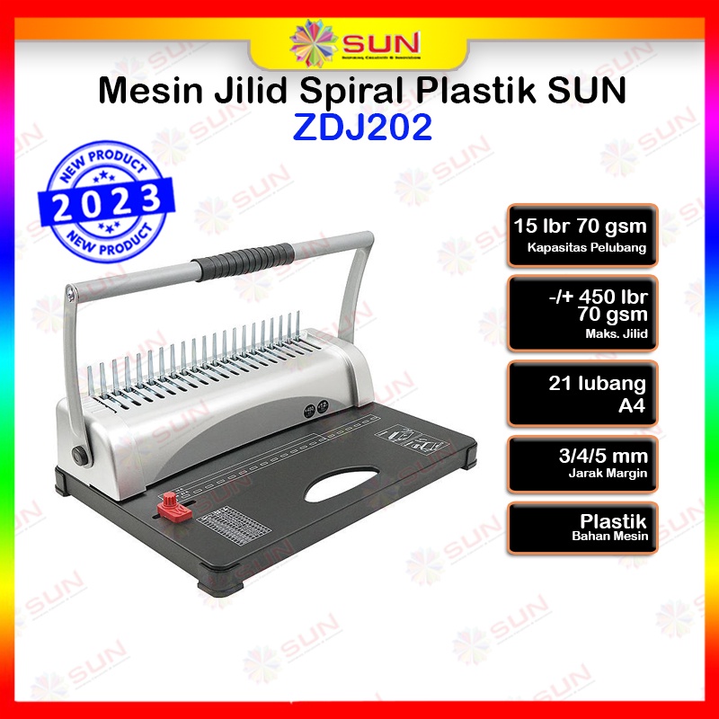 Mesin Jilid Spiral Plastik A4 ZDJ201 / ZDJ202