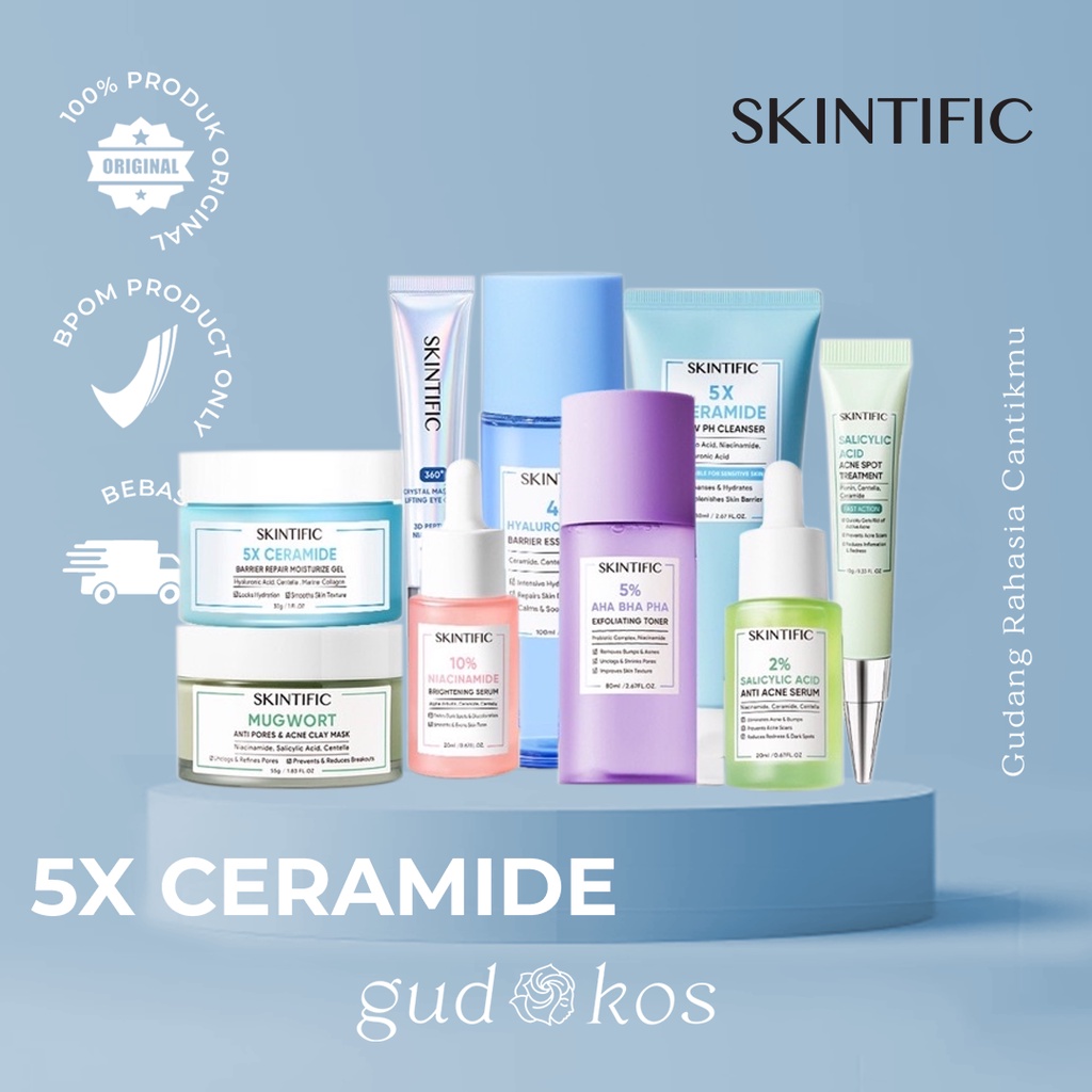 [BPOM] SKINTIFIC Canada Skincare - 5X Ceramide Series | Barrier Serum | Amino Acid Utra Gentle Cleansing Mousse