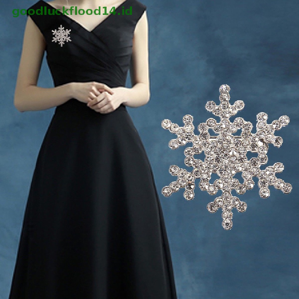 [GOOGFOUR] Berlian Imitasi Hias Snowflake Berbentuk Bros Alloy Brooch Aksesoris Perhiasan [TOP]