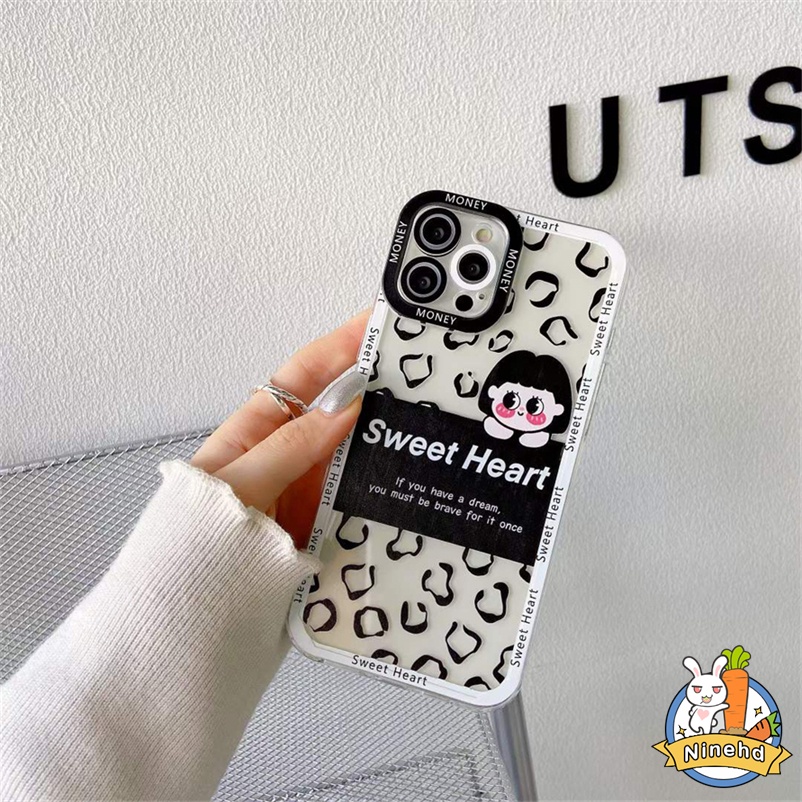 Soft Case Tpu Transparan Motif Panda Compatible for Iphone 14 13 12 11 Pro Max X Xr Xs Max 7 8 Plus Se 2020 Cute Cartoon Panda Angel eye lens protection Transparent Non-slip Mobile Phone Case Protective Cover Casing