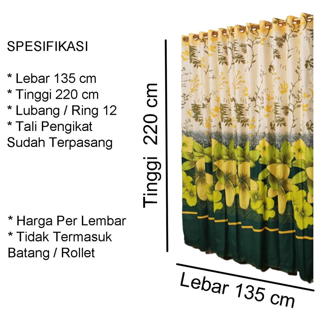 [✅COD] GORDEN PINTU DAN JENDELA 135X220 ANEKA MOTIF DEKORASI KAMAR RUANG TAMU PERLENGKAPAN RUMAH