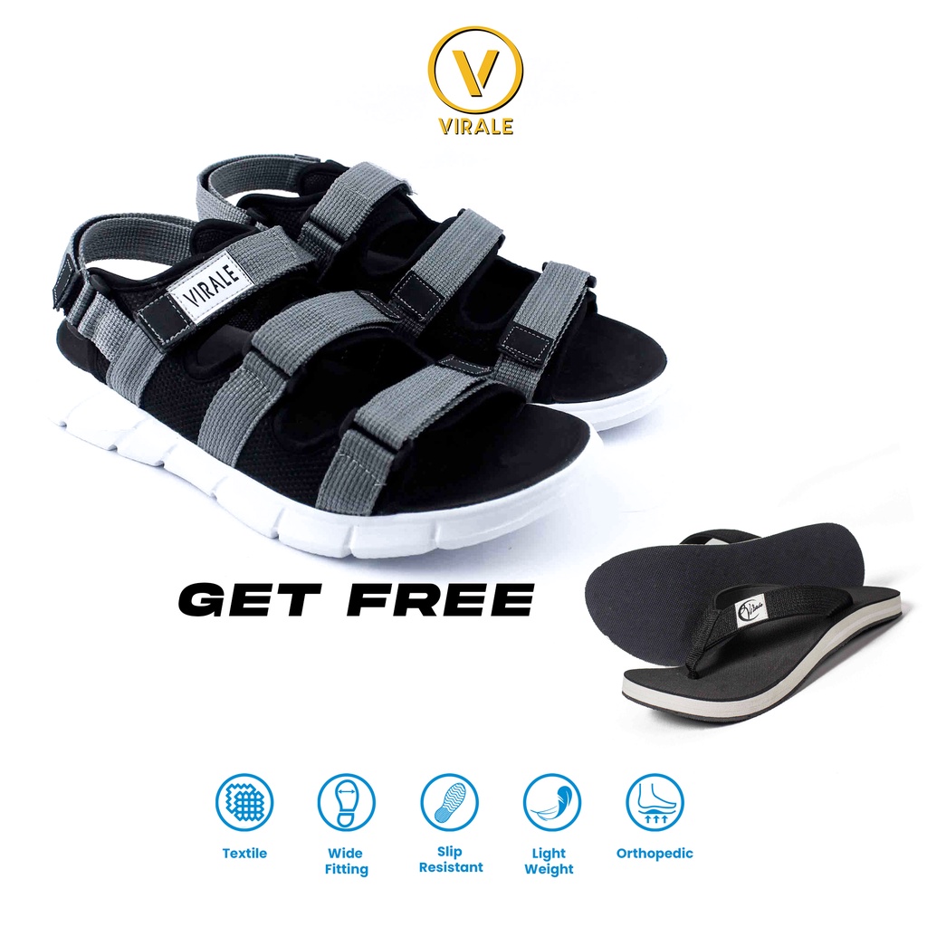 Sandal Gunung Outdoor Pria Murah Sendal Casual Traveling Original VIRALE PL 01-FT JPT FT VL NAVY